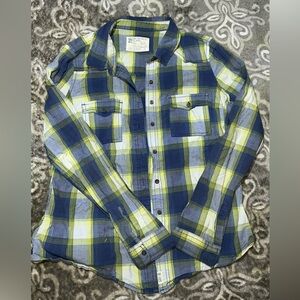 Garage Blue and Yellow Plaid Shirt